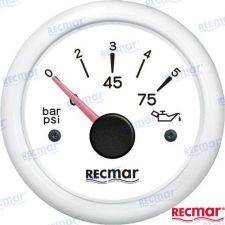 Recmar Oil Pressure Guage White 0/5 Bar 10-184ºC
