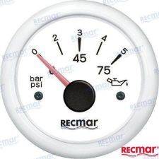 Recmar Oil Pressure Guage White 0/5 Bar 10-184ºC