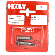 Holt A4 (ais316) Clevis Pins 6 x 20mm (1/4) Twin Pack