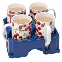 Recycled Muggi Mug Holder, Blue with tea cups