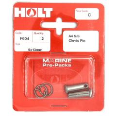 Holt A4 (ais316) Clevis Pins 5 x 13mm (3/16) Twin Pack