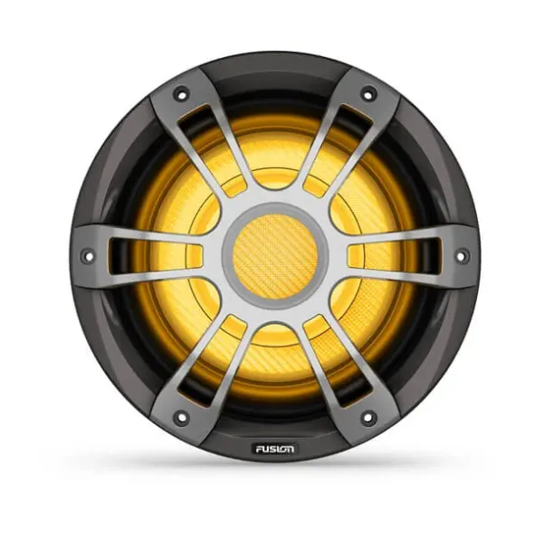 Fusion Series 3i Marine Subwoofers 10" 600-watt CRGBW Sports Grey Front in gold