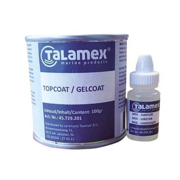 Talamex 2c Topcoat -Gelcoat Transparent 100GR + 6GR